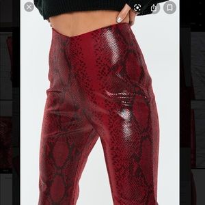 Red snake print pants